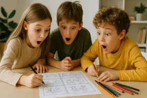 Storie a più mani: attività creative per inventare nuovi fumetti Di solito i bambini si sorprendono del risultato