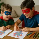 Giocare e disegnare supereroi DIY: La svolta che incoraggia la collaborazione tra fratelli