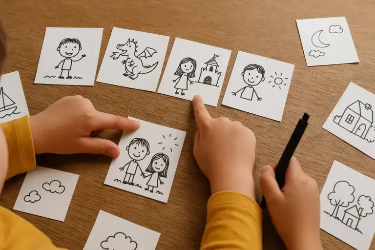 Giochi di storytelling con vignette disegnate a mano: Perché sviluppano creatività e linguaggio