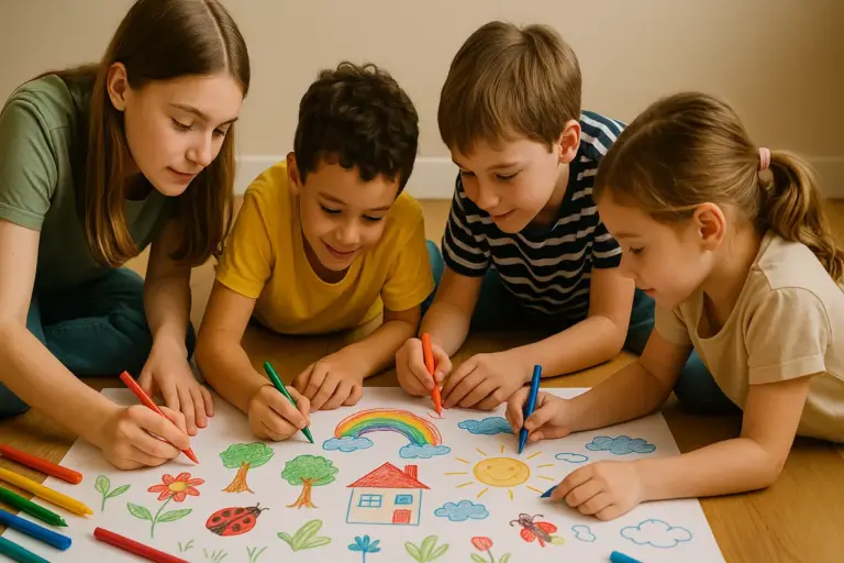 Cartelloni illustrati a più mani: Il gioco creativo che unisce fratelli e amici senza litigi