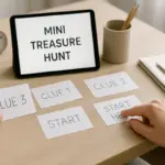 Clue e vignette: come creare una mini caccia al tesoro senza stampare nulla