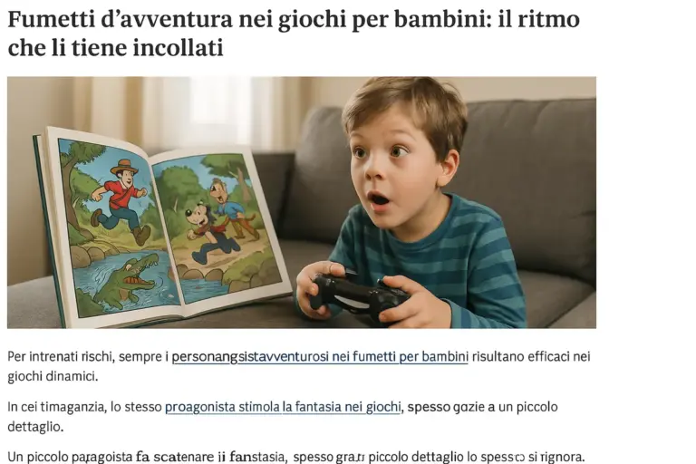 Fumetti d’avventura nei giochi per bambini: il ritmo che li tiene incollati