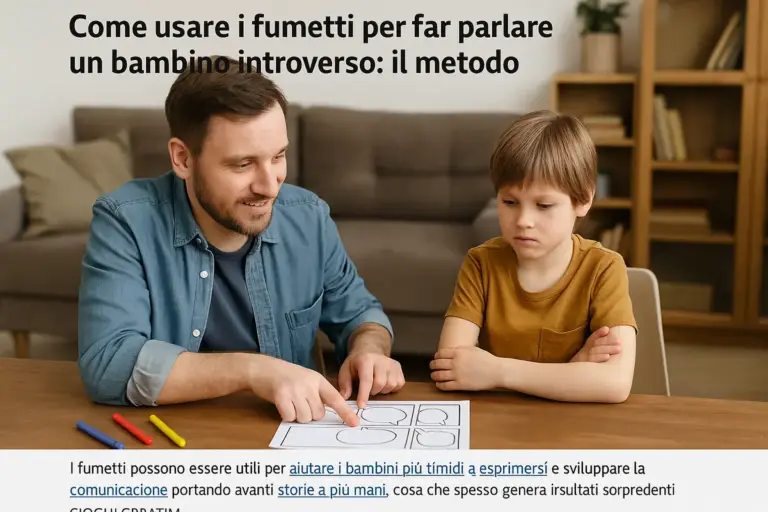 Come usare i fumetti per far parlare un bambino introverso: il metodo
