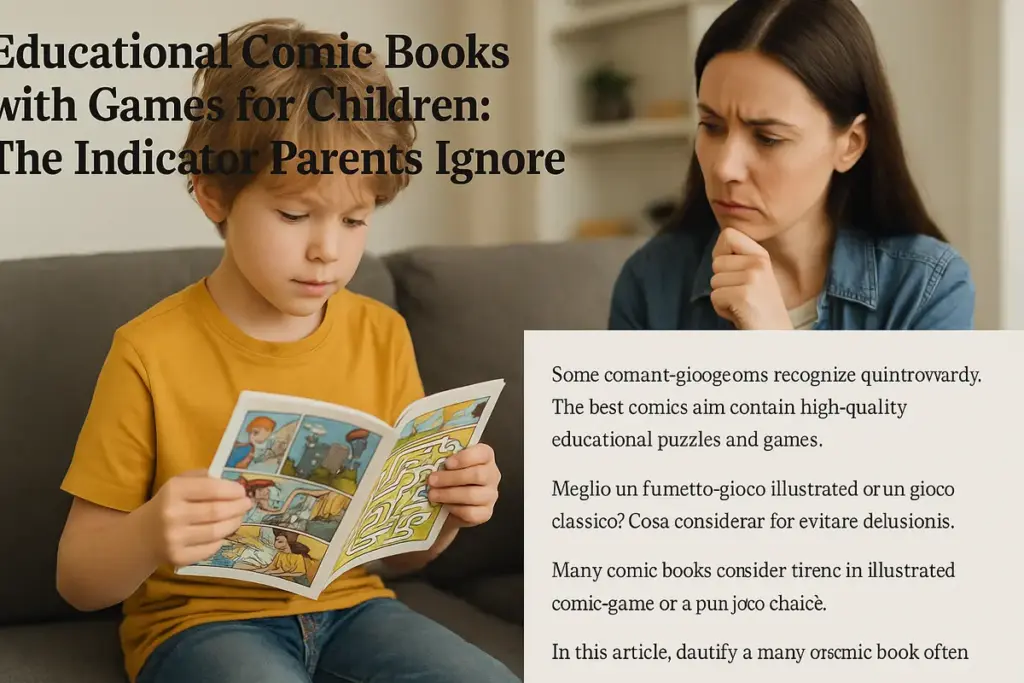 Giochi educativi a fumetti per bambini: l’indicatore che i genitori ignorano