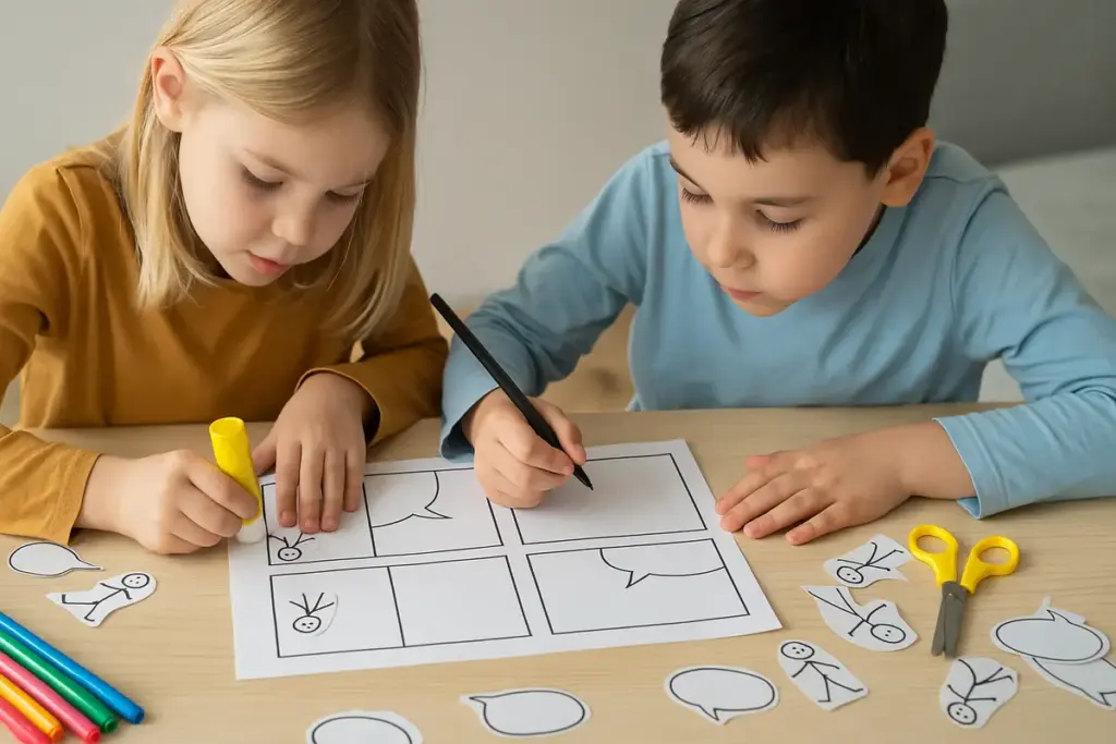 Fumetti fai-da-te con bambini piccoli: la tecnica che non richiede saper disegnare