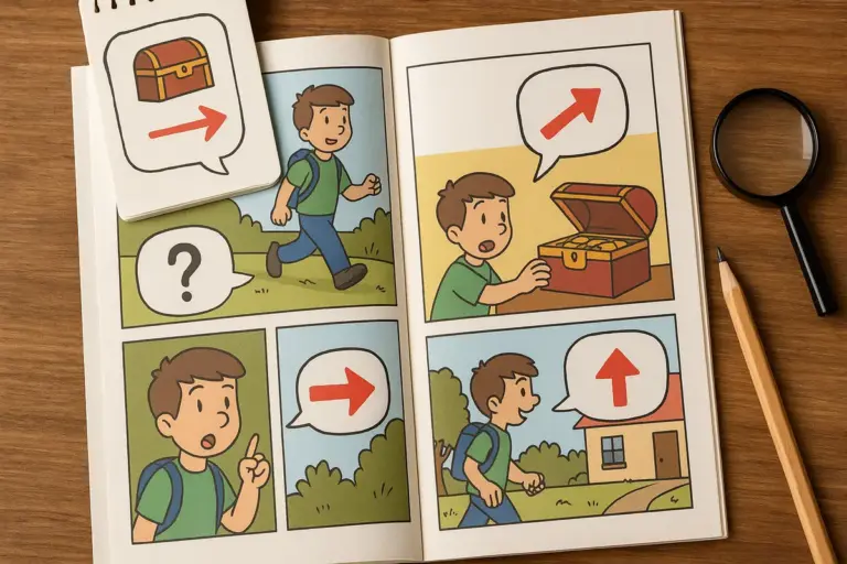 Indizi nei fumetti per bambini: la sequenza che funziona al primo tentativo