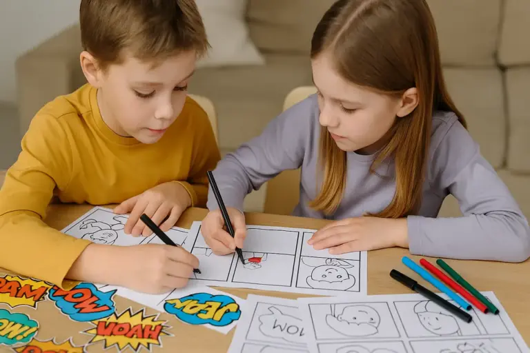 Attività creative a tema fumetti per bambini timidi: l’abbinamento che aiuta