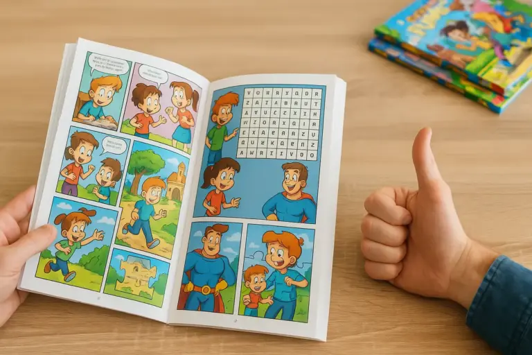 Come scegliere un fumetto educativo con giochi: il segnale che rassicura subito