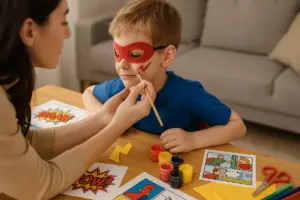 Attività DIY a tema fumetti per bambini inibiti: il trucco che li fa partecipare