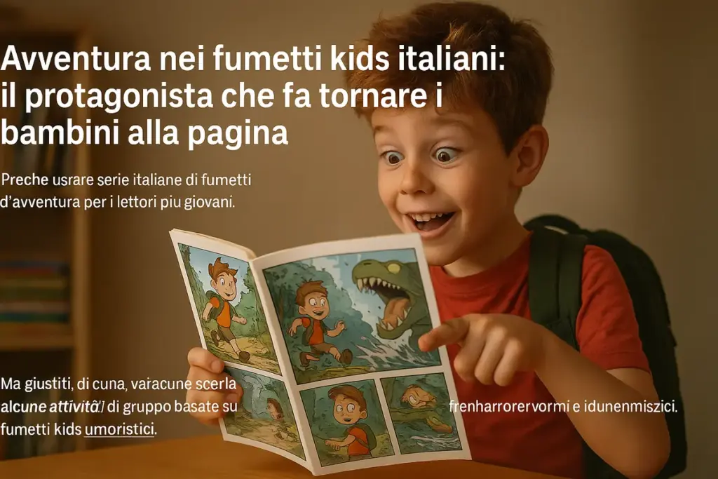 Avventura nei fumetti kids italiani: il protagonista che fa tornare i bambini alla pagina