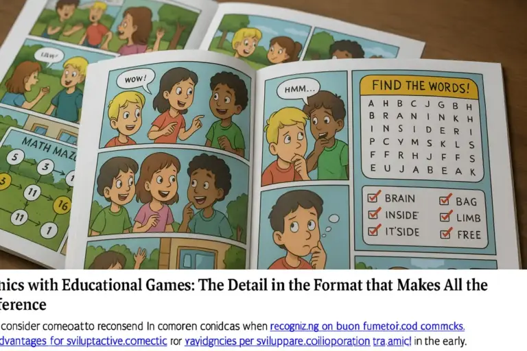 Fumetti con giochi educativi integrati: il dettaglio del formato che fa la differenza