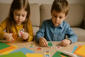 Scenette in carta da ritagliare con i bambini: l’attività che li tiene concentrati davvero