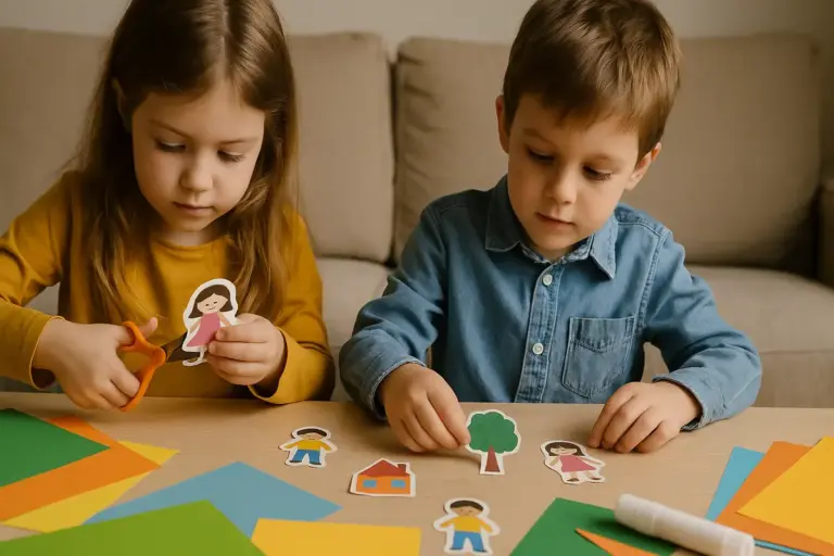 Scenette in carta da ritagliare con i bambini: l’attività che li tiene concentrati davvero