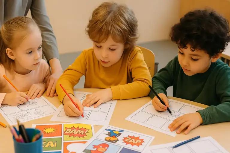 Laboratorio fumetti con bambini piccoli: i passaggi che semplificano tutto