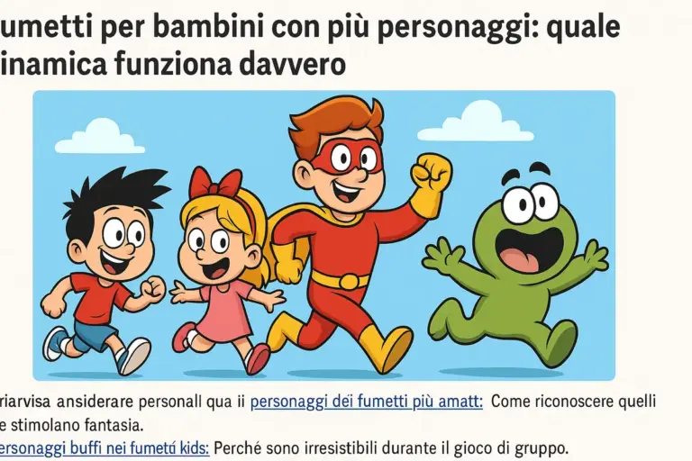 Fumetti per bambini con più personaggi: quale dinamica funziona davvero