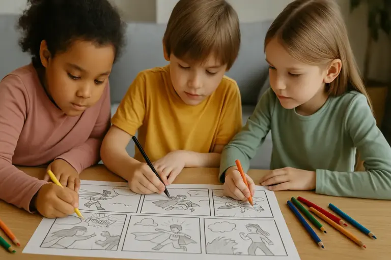 Creare un fumetto a più mani con bambini diversi per età: come si bilancia