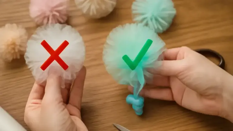 Pompon di lana con una forchetta: passaggi per legarli e rifilarli