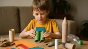 Percorso per palline con tubi di cartone: come costruire curve e provare la discesa