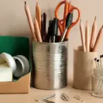 Organizzatore da scrivania con rotoli di cartone: come unire scomparti di diverse altezze